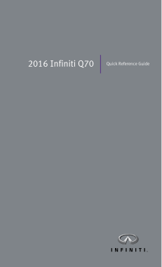 2016 Infiniti Q70 Quick Reference Guide